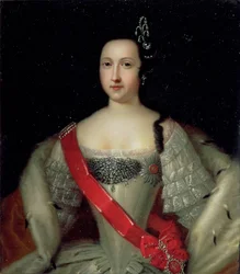Porträtt av prinsessan Anna (1718-46), mor till kejsar Ivan VI (1740-64), efter 1733